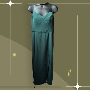 ✨ Nwt Abercrombie Camille Midi Slit Dress In Emerald Size M